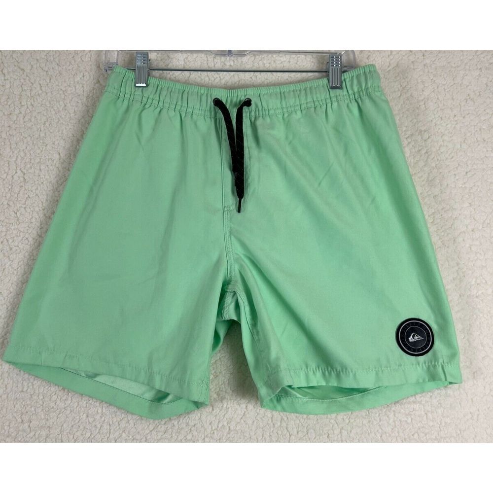 Quicksilver Swim Trunks Mens Small Volley‎ Shorts Lime Green Board Shorts Lined